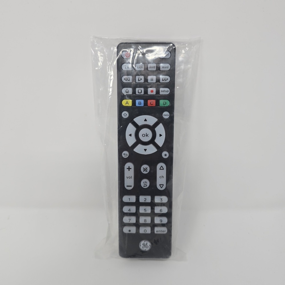 GE Universal Remote Control 4-Device TV CBL DVD AUD Black 33709